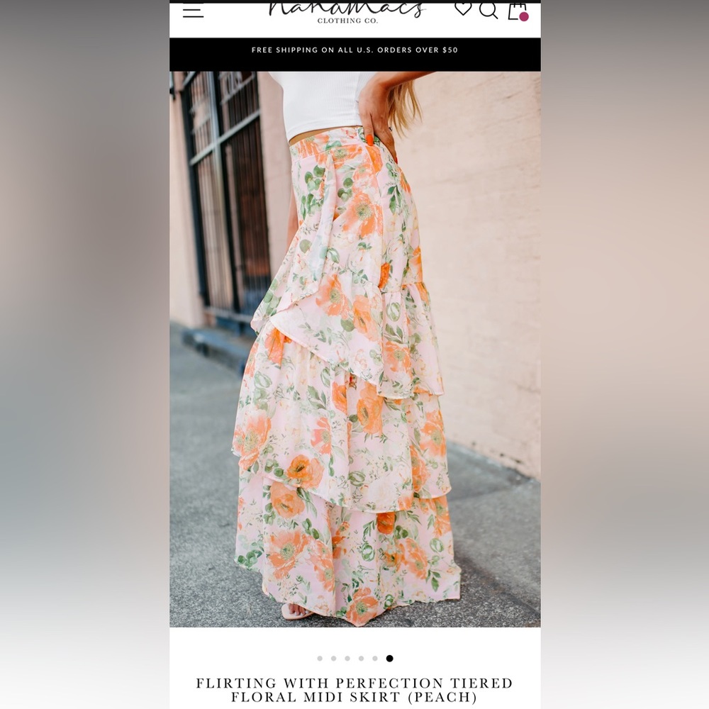 Flirting with perfection tiered floral skirt
